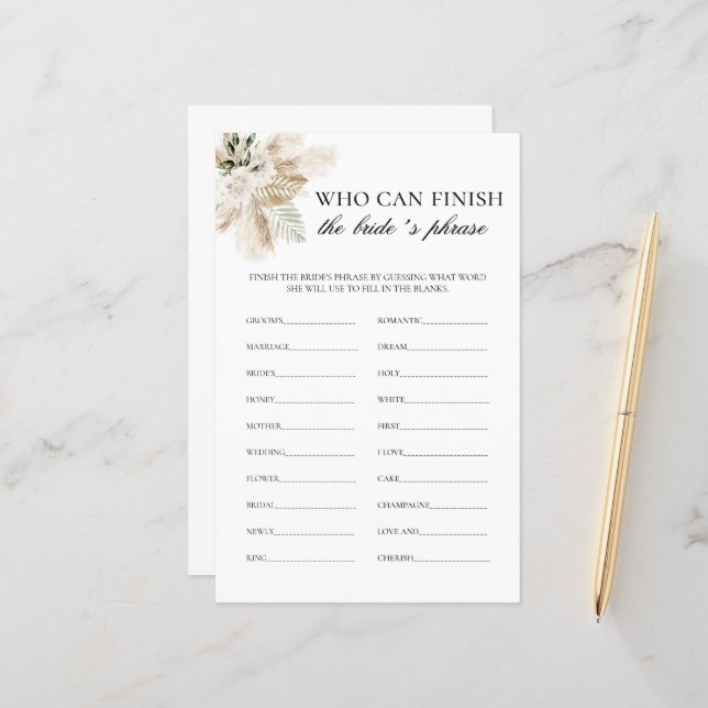 Qui peut terminer le jeu de la mariée de la Phrase (Devant/Arrière en situation)