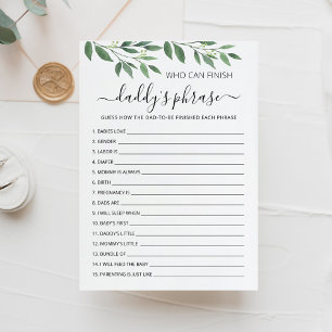 Qui peut terminer l'expression de papa carte Baby