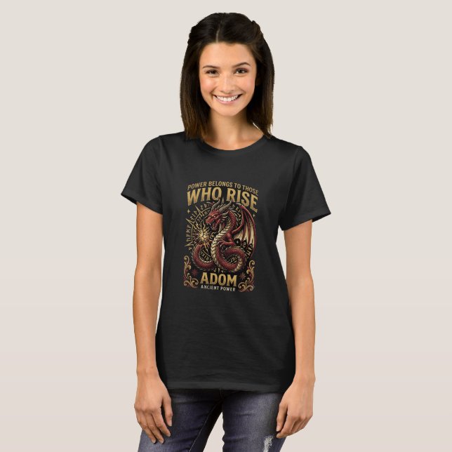 Qui se lève T-Shirt ADOM Dragon (Devant entier)