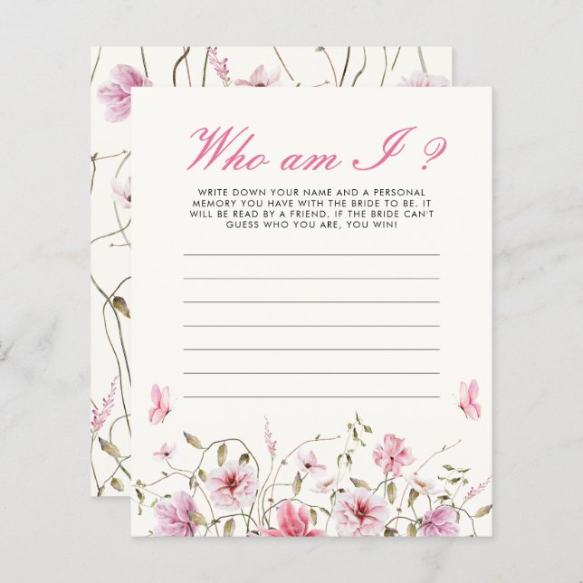 Qui suis-je Fête des mariées des papillons Jeu (Devant / Derrière)