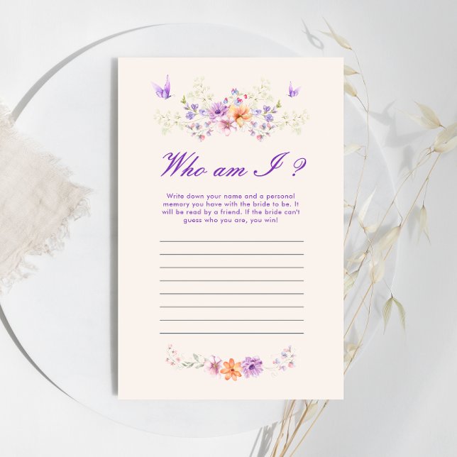 Qui suis-je Purple Butple Fête des mariées Jeu (Créateur téléchargé)