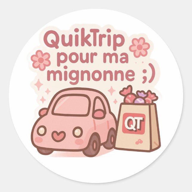 QuikTrip – Retro Kawaii Sticker for Roadtrip Lover (Devant)