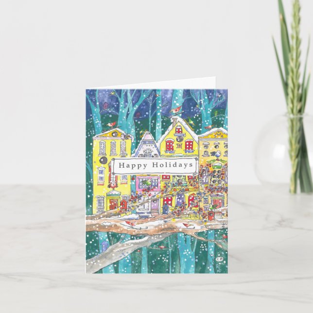 "Qu'Il Neige !" Carte de Noël personnalisée (Devant)