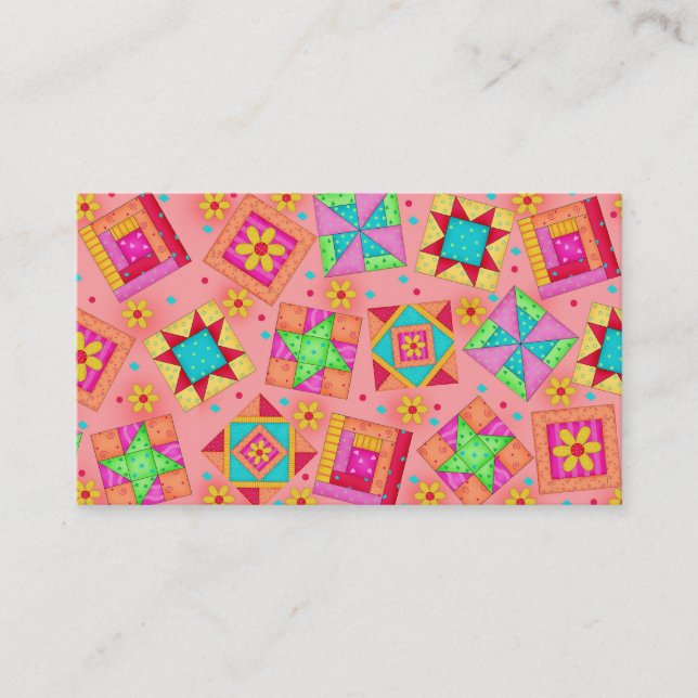 Quilt Art Carte de visite Coral Orange Arrière - p (Devant)
