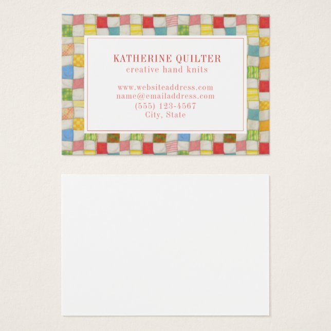 QUILT CRAZY 3,5x2,5 Carte de visite II (Devant & derrière)