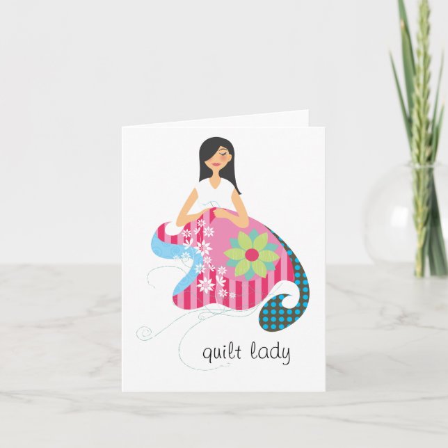 Quilt Lady Personalized Notecards (Devant)