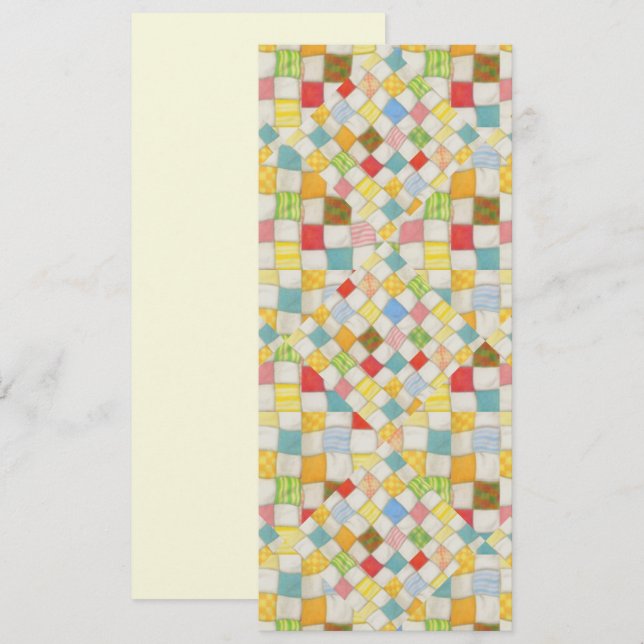 QUILT MOSAIC 4x9.25 Carte plate / Crème / Vertical (Devant / Derrière)