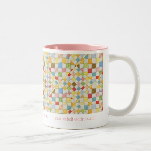QUILT MOSAIC Business ID Mug rose à deux tons (Droit)