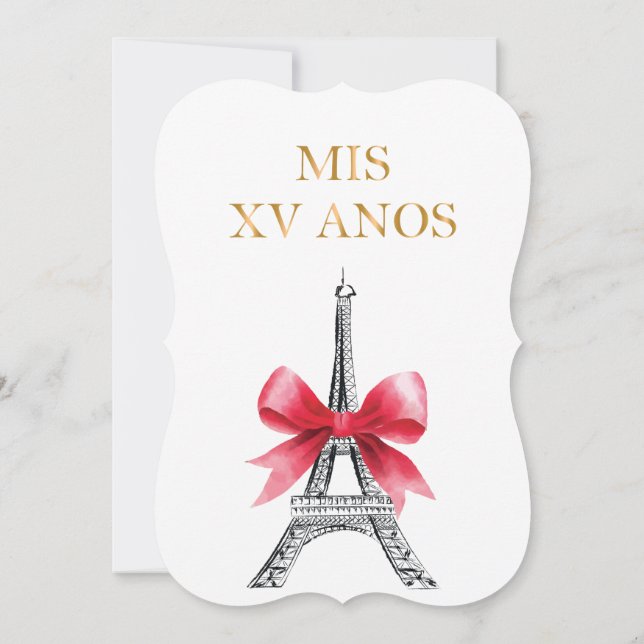 Quinceanera 15 Anniversaire Invitation Paris Franç (Dos)
