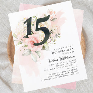 Quinceanera 15e anniversaire Floral Party Invitati