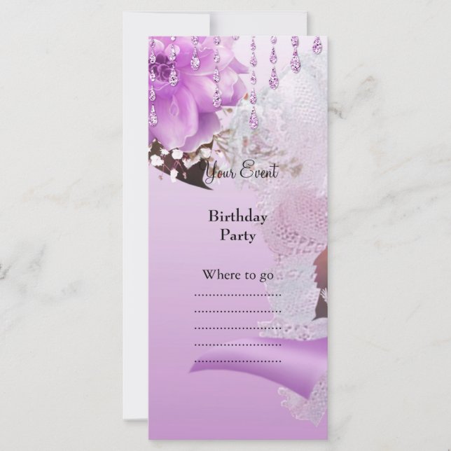 Quinceanera 15e Lilac rose floral blanc (Devant)