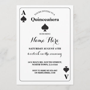 Quinceañera Ace Spades Jouer Carte Vegas Anniversa