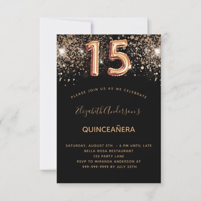 Quinceanera anniversaire parties scintillant en or (Devant)