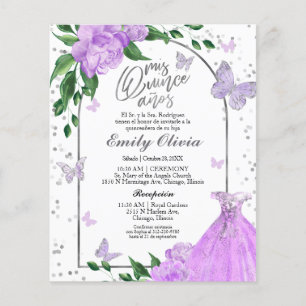 Quinceanera Butterflys Espagne Budget Invitation