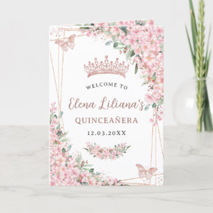 Quinceañera Cherry Blossoms Rose Gold Programme