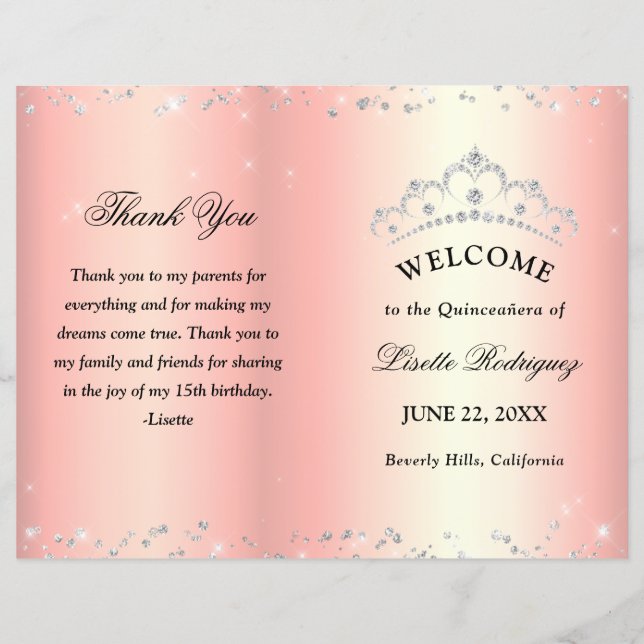 Quinceañera en or rose (Devant)