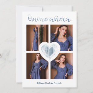 Quinceañera Espagnol Tendance Cœur Bleu 4 Photos
