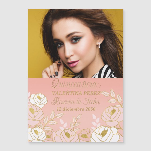 Quinceanera espagnole Enregistrer la date Reserva  (Devant)