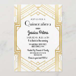 Quinceanera fête d'anniversaire Gatsby Invitation 
