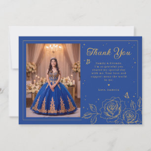 Quinceañera Fleurie Bleu Royal & Or
