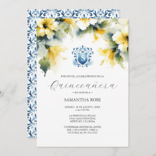 Quinceanera florale jaune