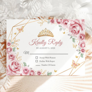 Quinceanera Florale Or Rose Réponse