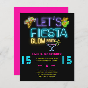 QUINCEAÑERA Glow Party Invitación Fiesta de Neón