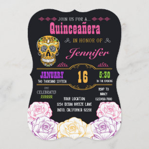 Quinceañera : Invitation au crâne de sucre mort
