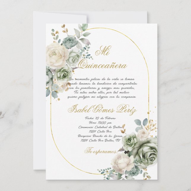 Quinceanera invitation en espagnol (Devant)