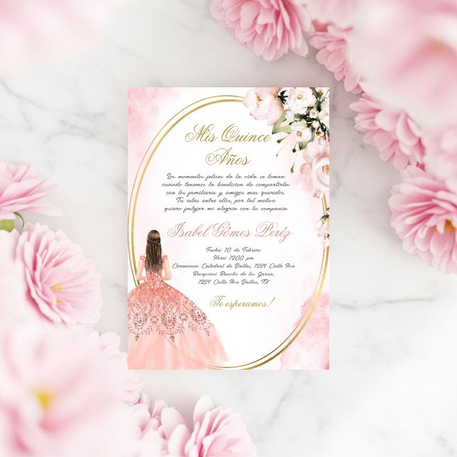 Quinceanera invitation en espagnol (Créateur téléchargé)