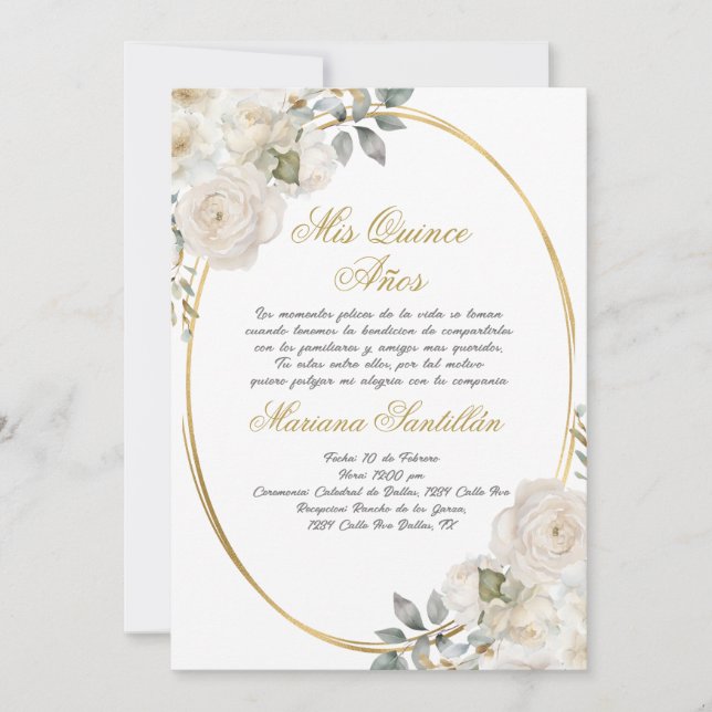 Quinceanera invitation en espagnol (Devant)