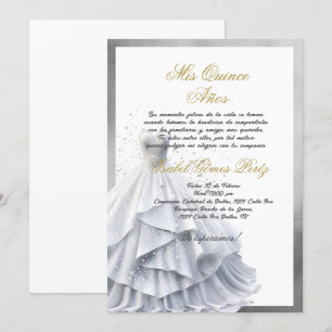 Quinceanera invitation en plata couleur espagnole