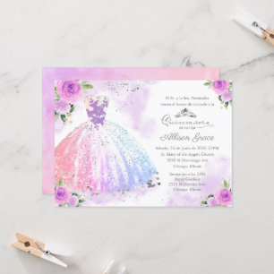 Quinceanera Invitation Espagnol Pastel Couleur Gow