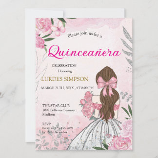  Quinceañera invitation Pink 