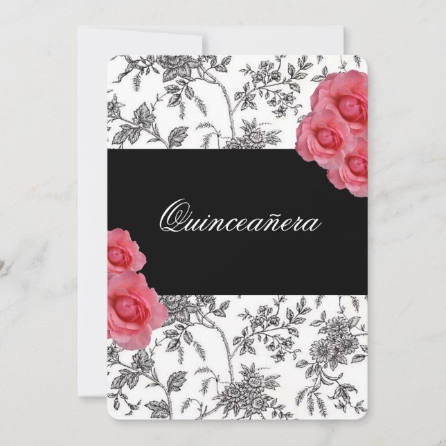 Quinceanera, Invitation Roses Roses / Douze ans (Devant)