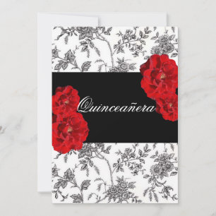 Quinceanera, Invitation Roses Rouges / Sweet Sixte