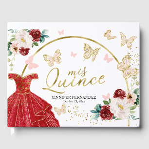 Quinceanera Livre d'hôtes Papillon Robe rouge