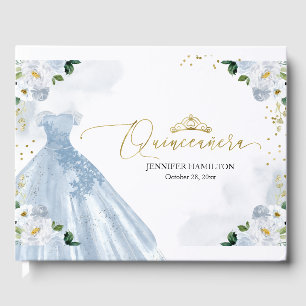 Quinceanera Livre d'hôtes Robe bleue Floral
