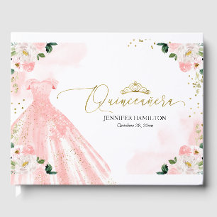 Quinceanera Livre d'invité Blush Dress Floral