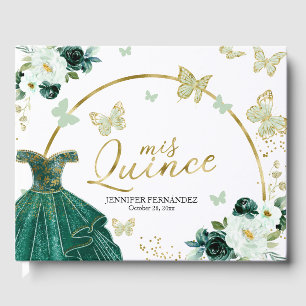 Quinceanera Livre d'invité Robe à papillon bleu