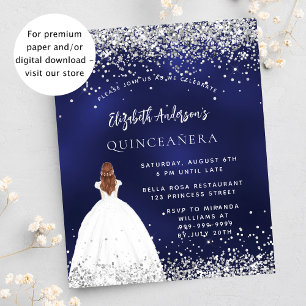 Quinceanera marine bleu blanc robe invitation