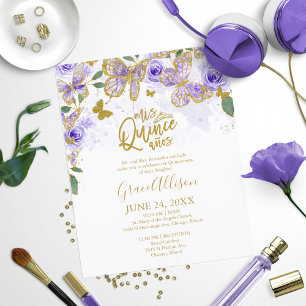 Quinceanera Papillon Budget Invitation Bilingue