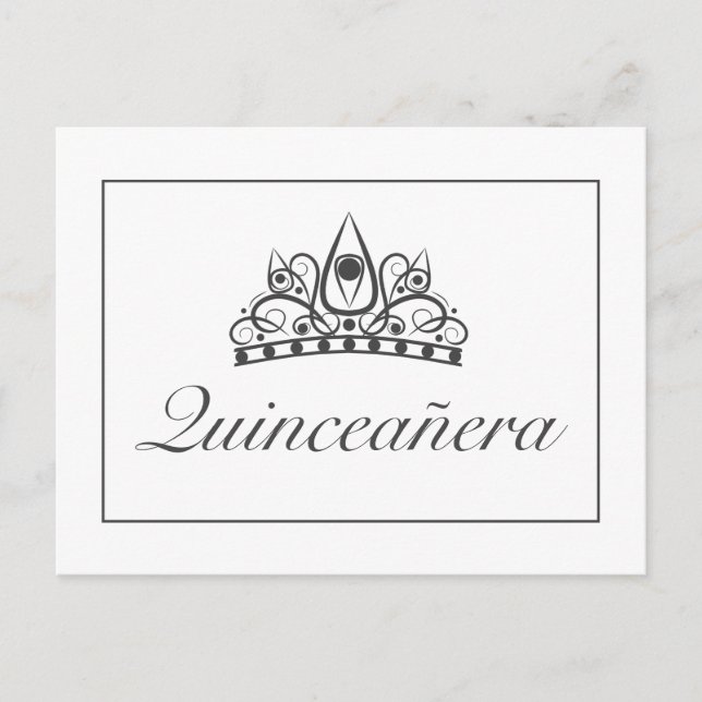 Quinceañera Parti RSVP Faire-part Invitation (Devant)