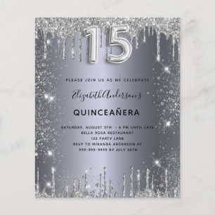 Quinceanera parties scintillant en métal argenté