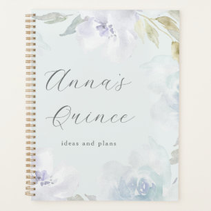 Quinceanera personnalisée 15 ans Bleu Floral