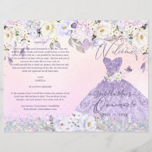 Quinceanera Programme H2 Dusty Lilac Purple Gown