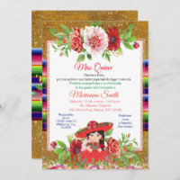 Quinceanera Red Mexican Miss Quince Invitation