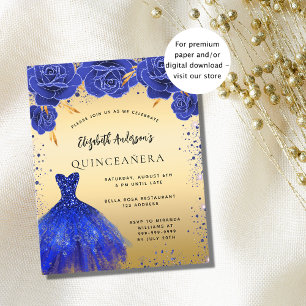 Quinceanera robe bleue royale invitation budget