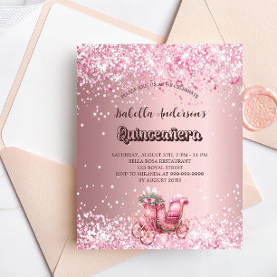 Quinceanera rose carrosse invitation budget