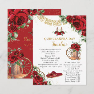 Quinceañera Roses Rouges Floral Charro Bottines Ch